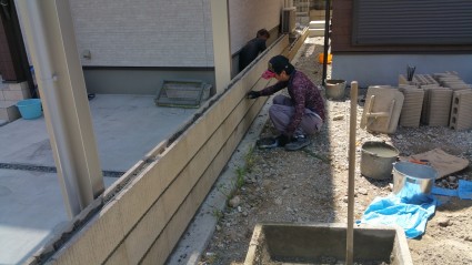 境界化粧ブロック積み