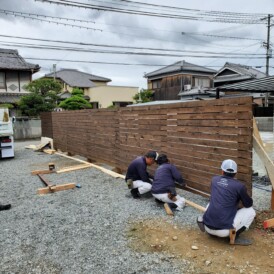 姫路市外構｜木製目隠しフェンス