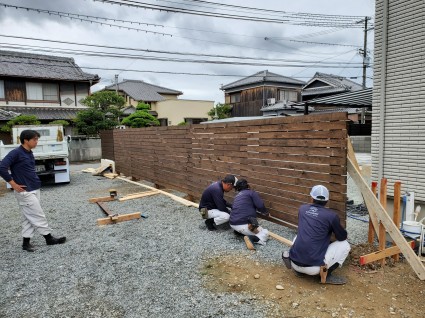 姫路市外構｜木製目隠しフェンス