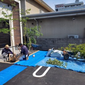 姫路お洒落店舗の造園工事