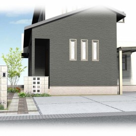 姫路市シンプルモダン住宅の外構デザイン｜空洞ブロックで開放的な門廻り