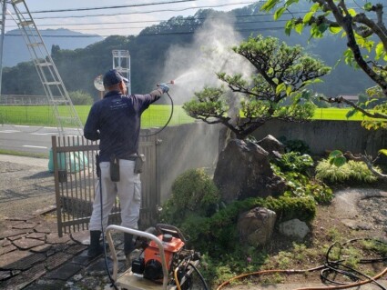 宍粟市剪定後の薬剤散布